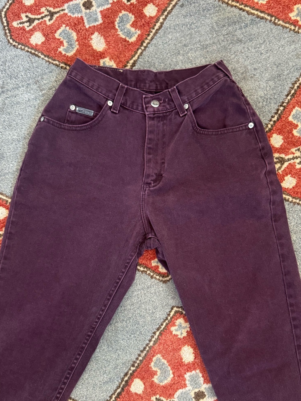 Vintage Lee’s Riveted High Waisted Purple Tapered Leg Jeans